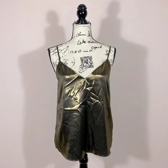 Aritzia Babaton Gold Metallic Tank Top S - Picture 1 of 7
